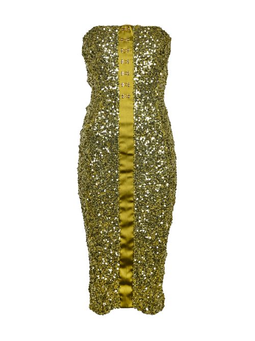 Abito bustier con paillettes e ganci gioiello Elisabetta Franchi | AB88357E2EA9